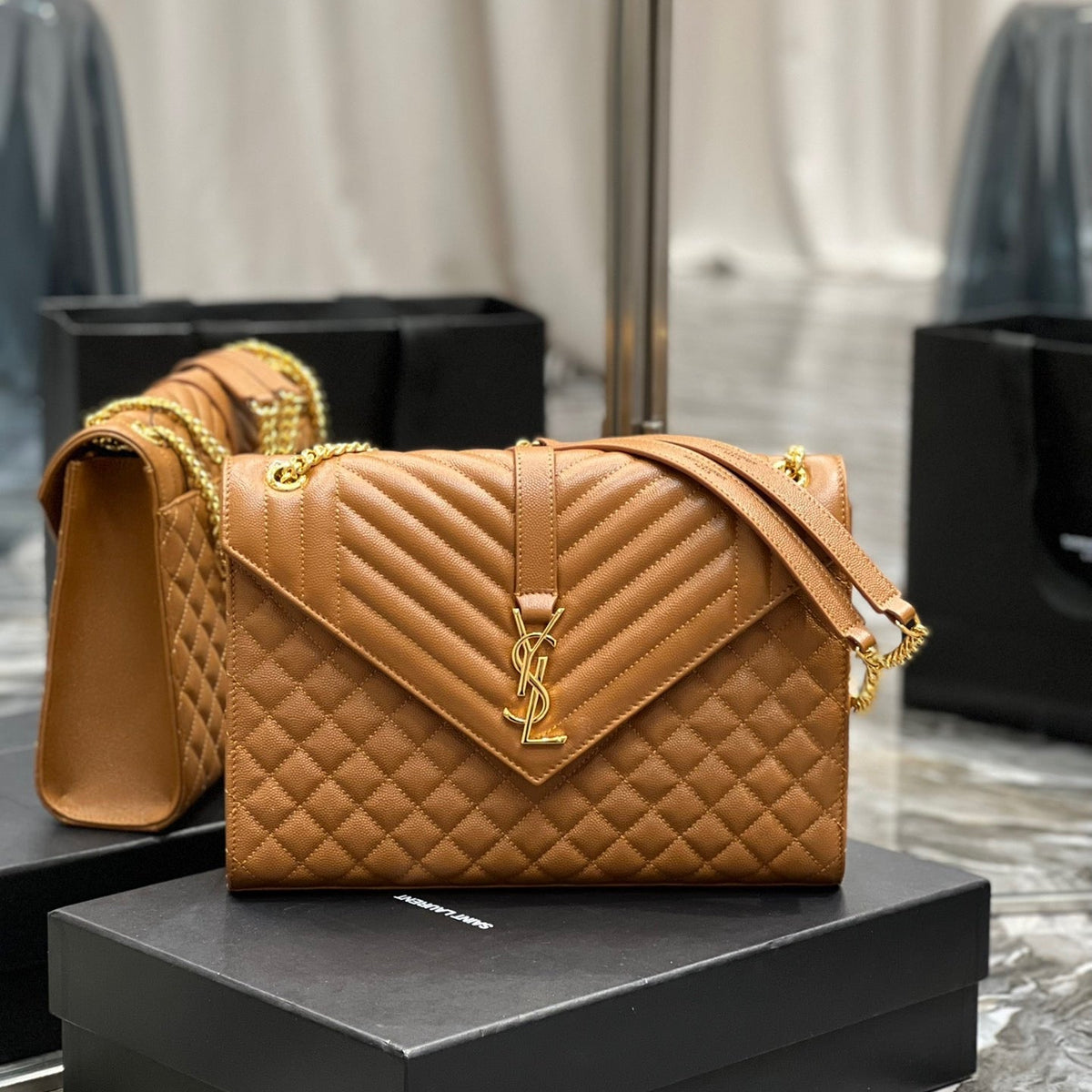 Saint Laurent Wallets? Saint Laurent Envelope Large Bag Premium Leather Designer Wallet