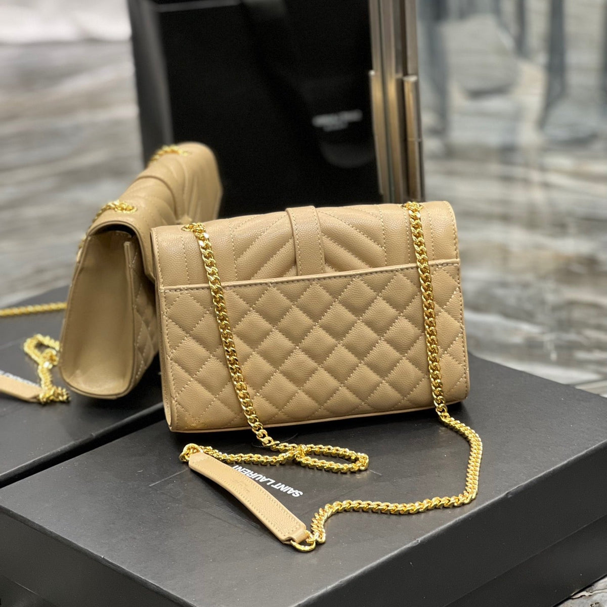 Saint Laurent Wallets? Saint Laurent Small Envelope Bag Premium Leather Designer Wallet