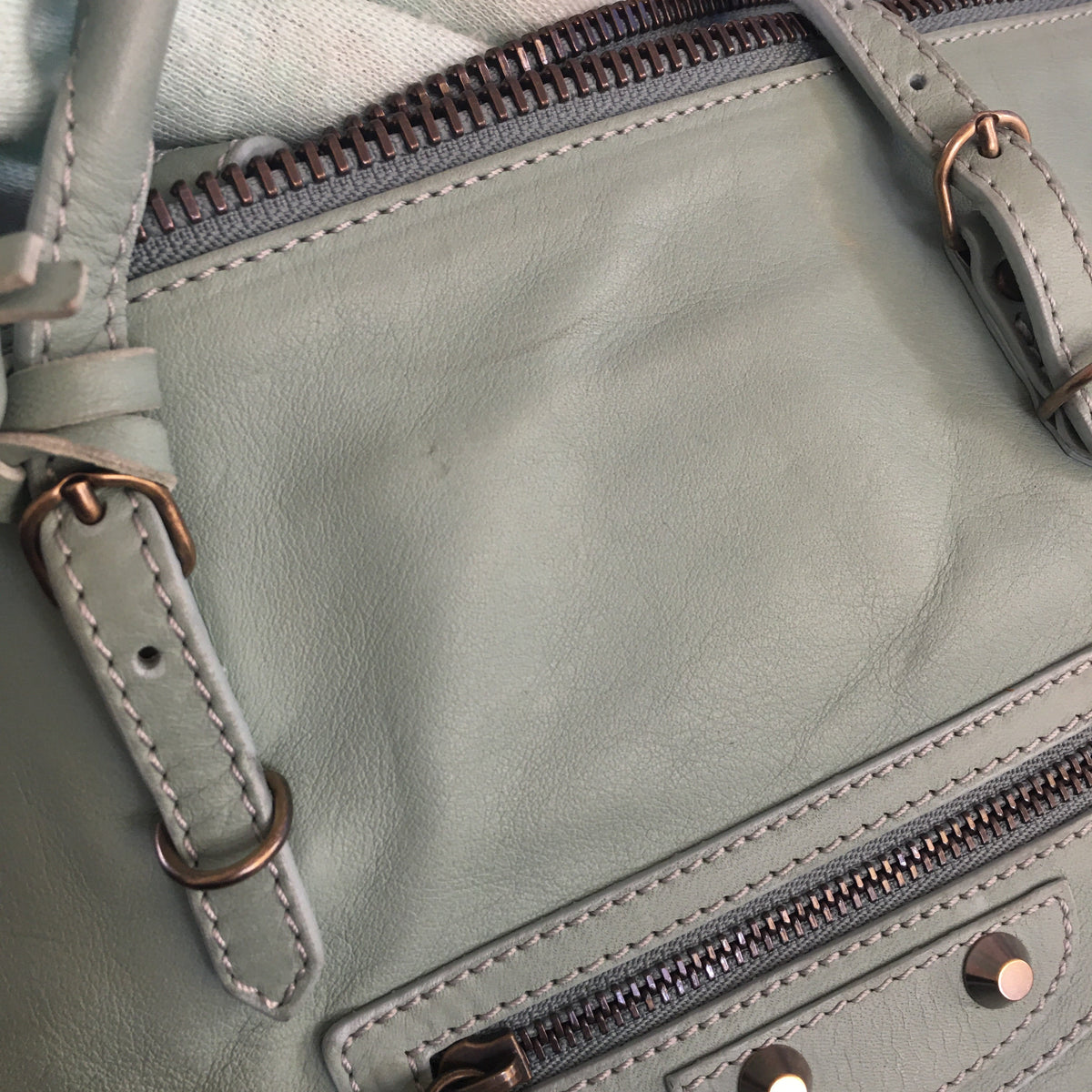 Balenciaga Papier Shoulder Bag in Blue Leather — Designer Shoulder Bag