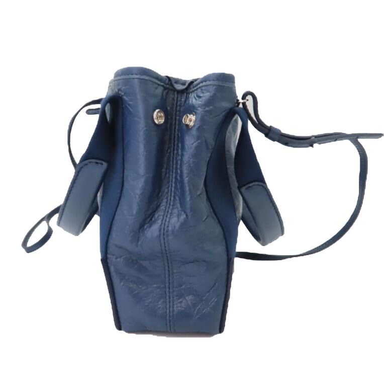 Balenciaga authentic luxury tote bag Navy leather craftsmanship