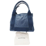 Side view of Balenciaga tote bag Navy premium designer bag