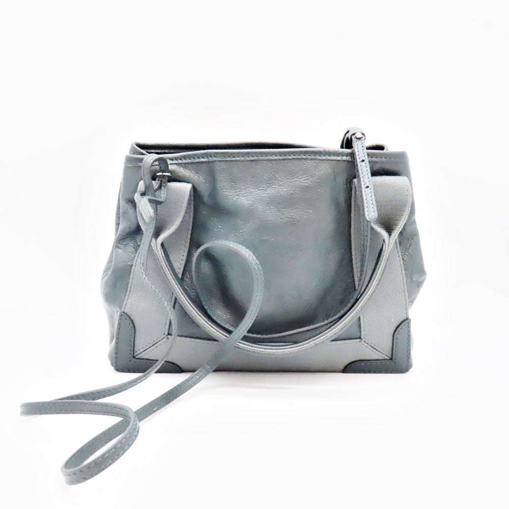 Side view of Balenciaga tote bag Navy premium designer bag