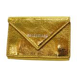 Balenciaga women's wallet Gold luxury designer leather
