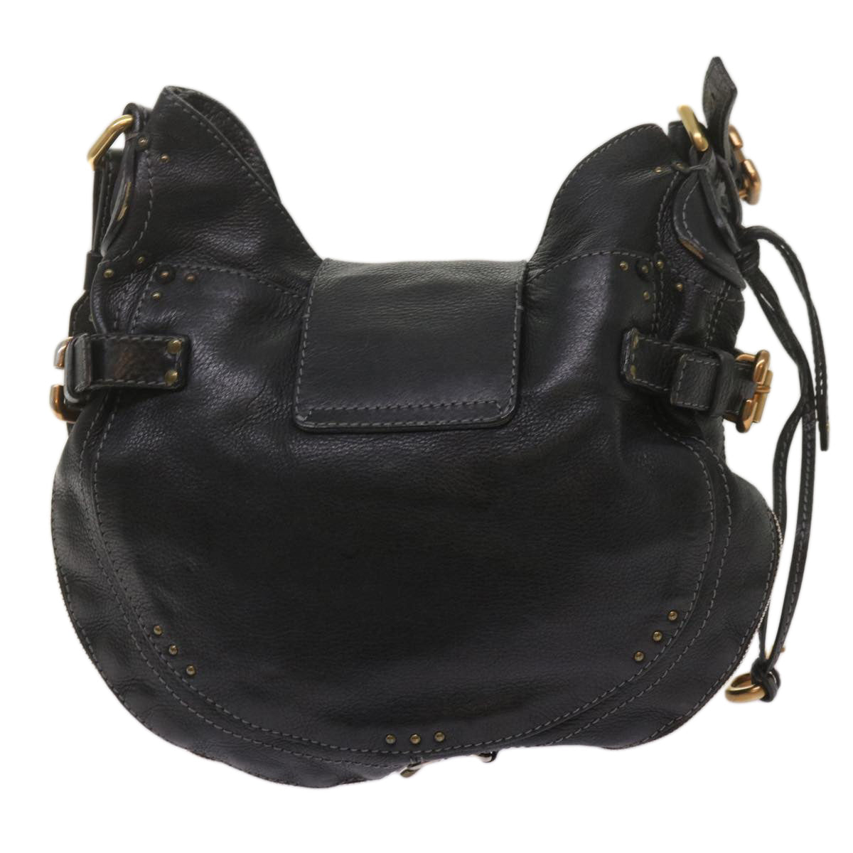 Side view of Chloe shoulder bag Black premium designer bag