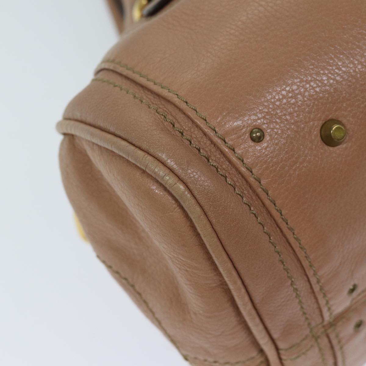 Chloe authentic luxury handbag Beige leather craftsmanship