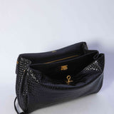 Close-up of Balenciaga shoulder bags hardware and fine stitching