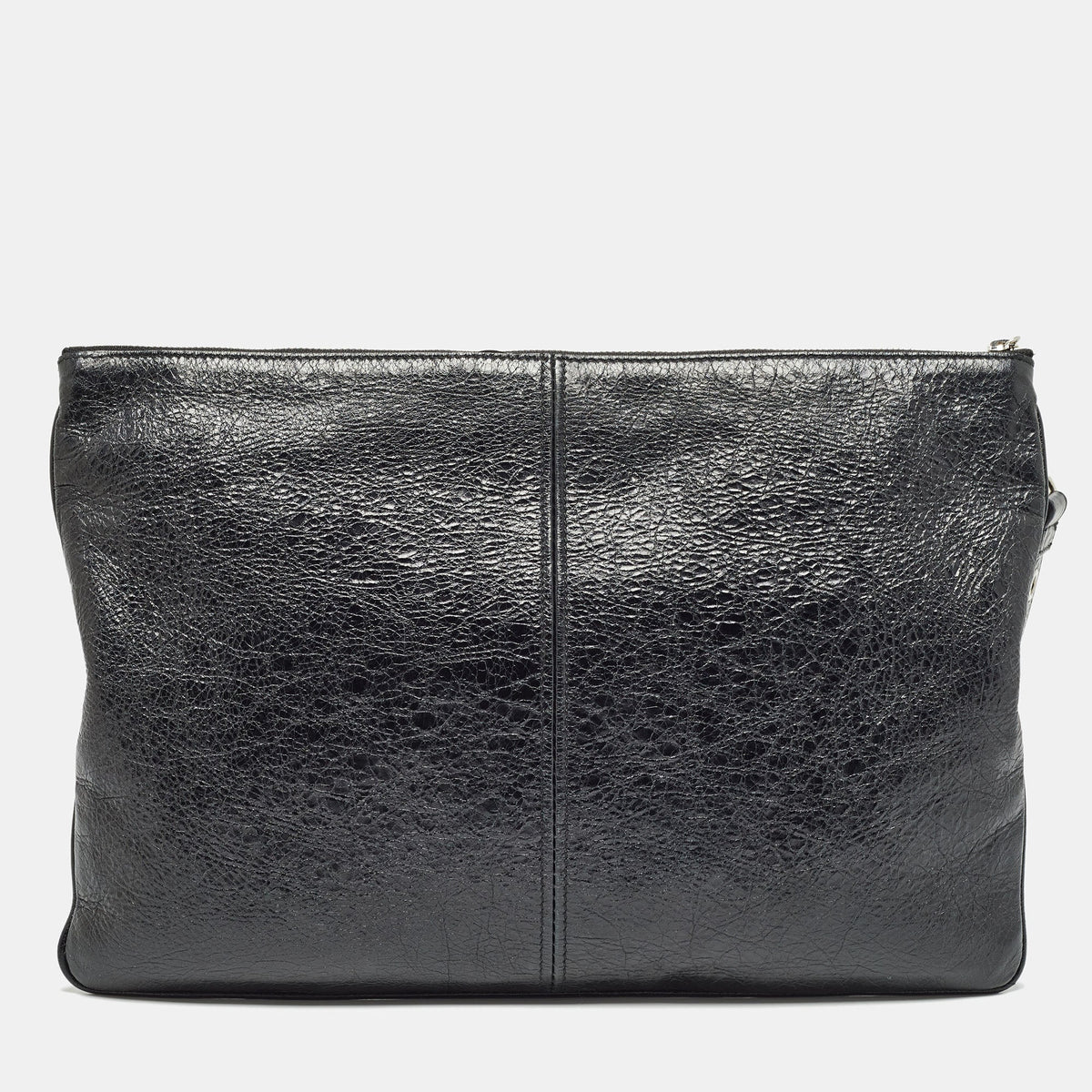Balenciaga Black Leather Le Cagole Wristlet Pouch | Studded Leather Shoulder Bag