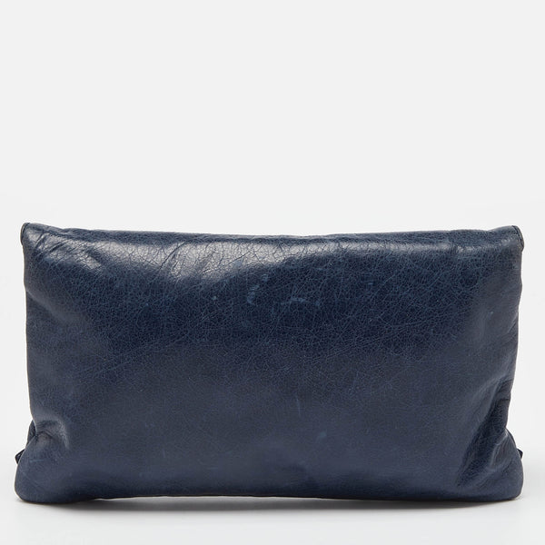 Balenciaga Blue Leather Giant 21 Envelope Clutch | Designer Clutch Bag