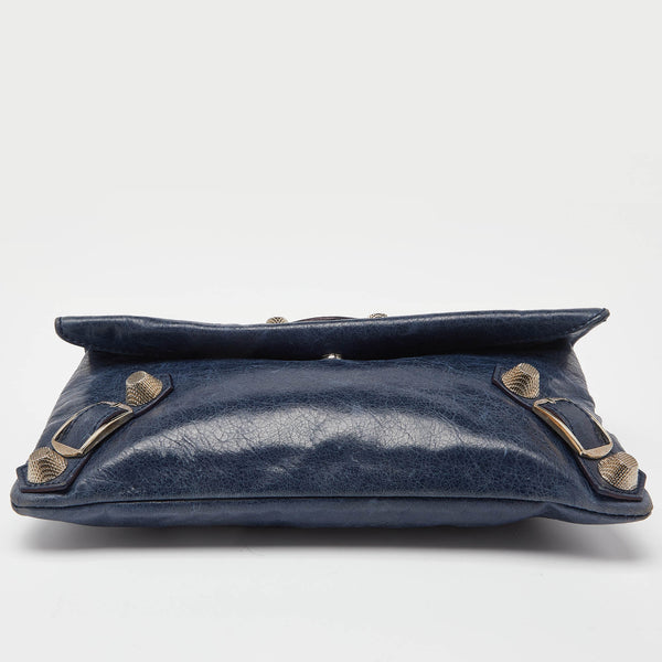 Balenciaga Blue Leather Giant 21 Envelope Clutch | Designer Clutch Bag