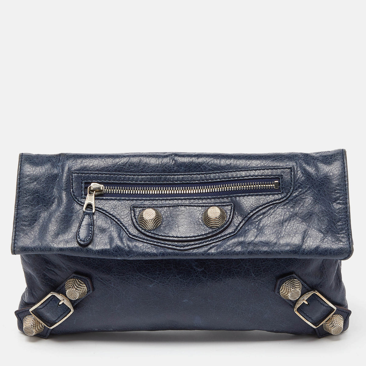 Balenciaga Blue Leather Giant 21 Envelope Clutch | Designer Clutch Bag