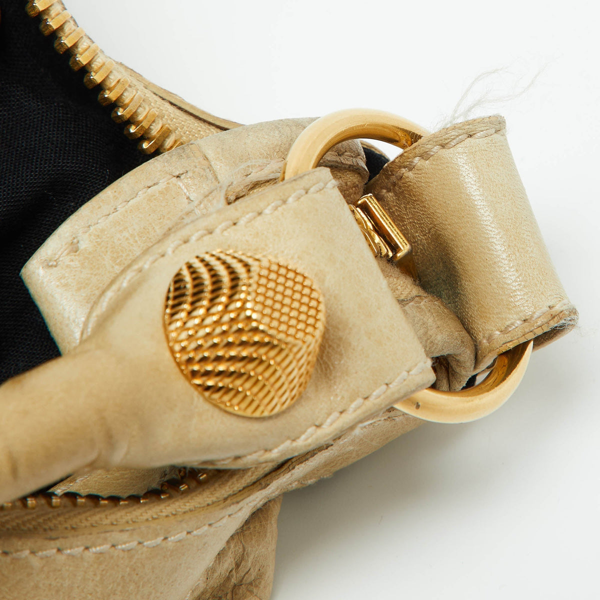 Balenciaga Beige Leather GGH Day Hobo | Casual Luxury Hobo Bag