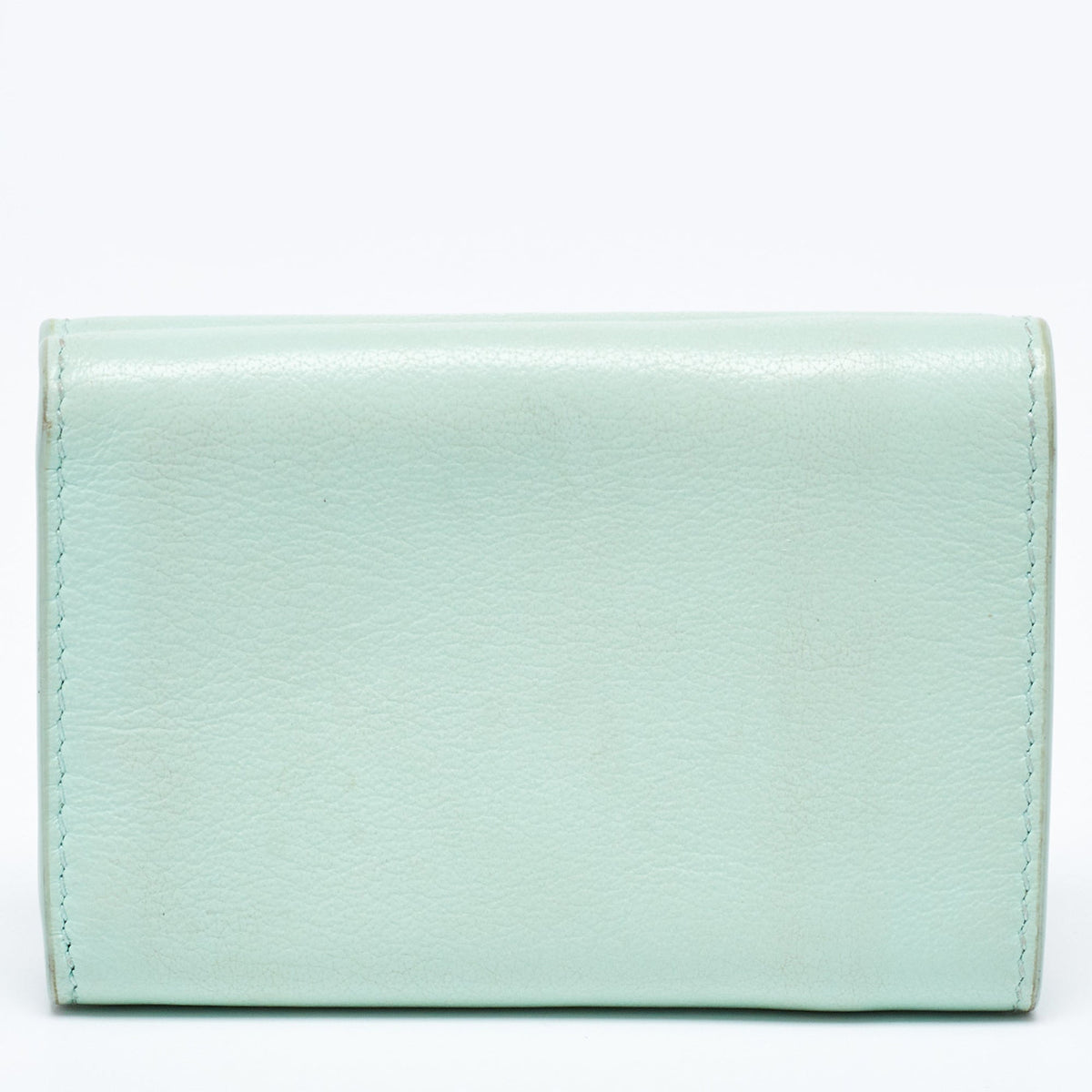 Balenciaga Mint Green Leather Mini Papier Wallet | Luxury Leather Wallet