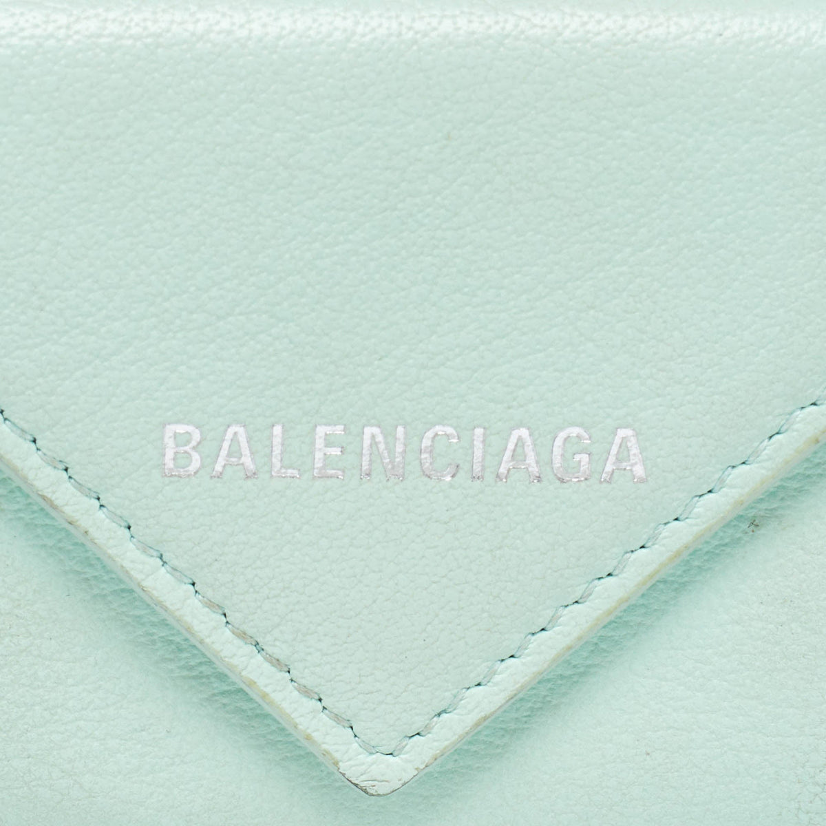 Balenciaga Mint Green Leather Mini Papier Wallet | Luxury Leather Wallet
