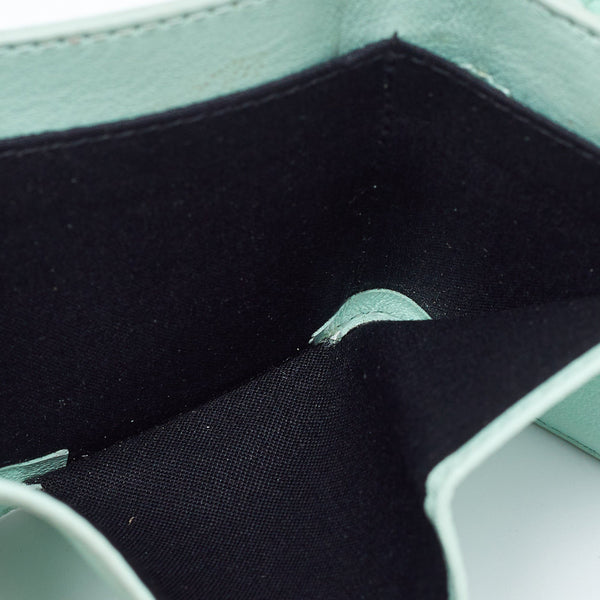 Balenciaga Mint Green Leather Mini Papier Wallet | Luxury Leather Wallet