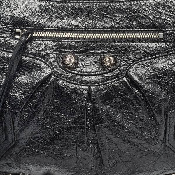 Balenciaga Black Leather SGH Flat Wristlet Clutch | Designer Clutch Bag