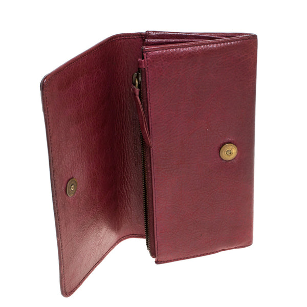 Balenciaga Bordeaux Leather City Wallet | Luxury Leather Wallet