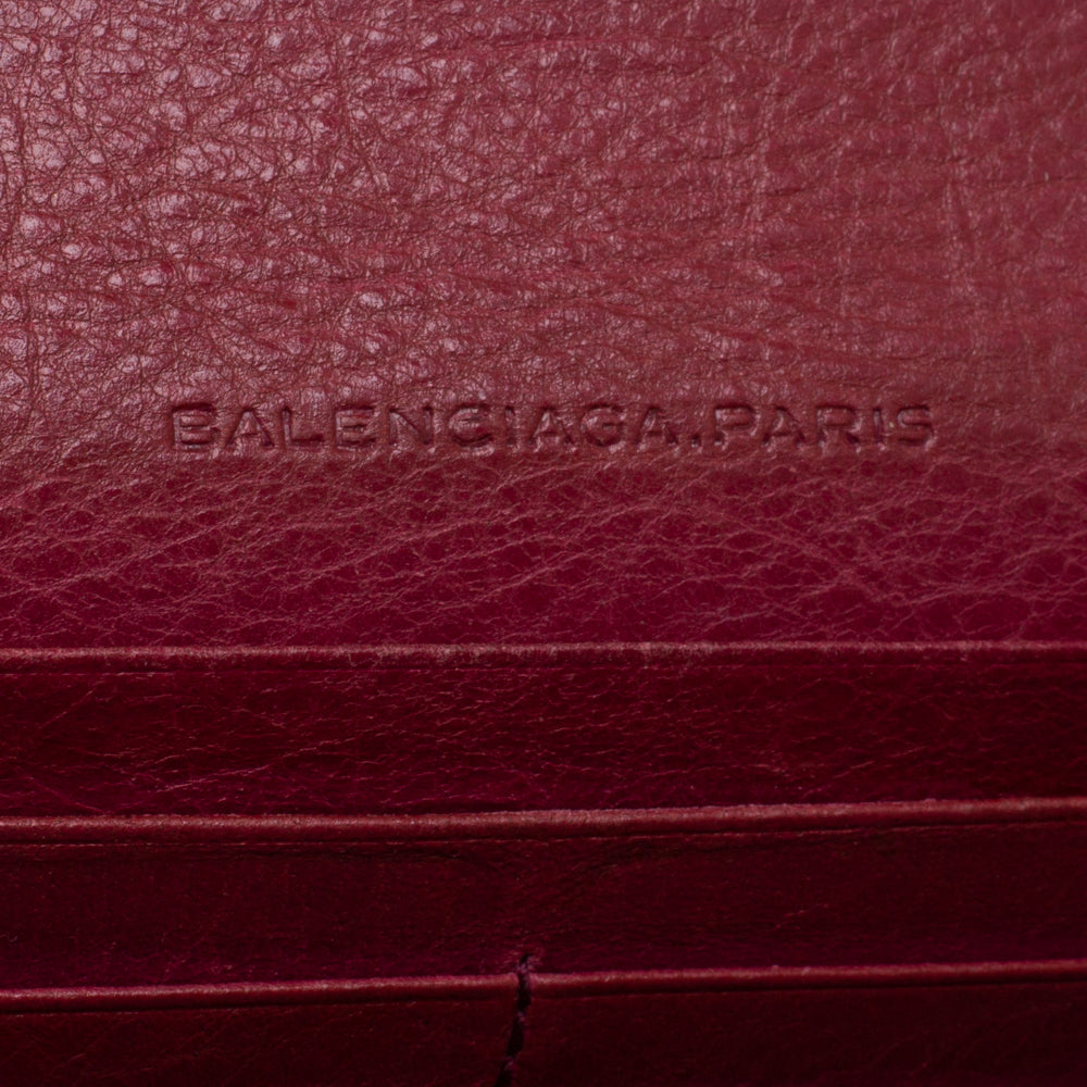 Balenciaga Bordeaux Leather City Wallet | Luxury Leather Wallet