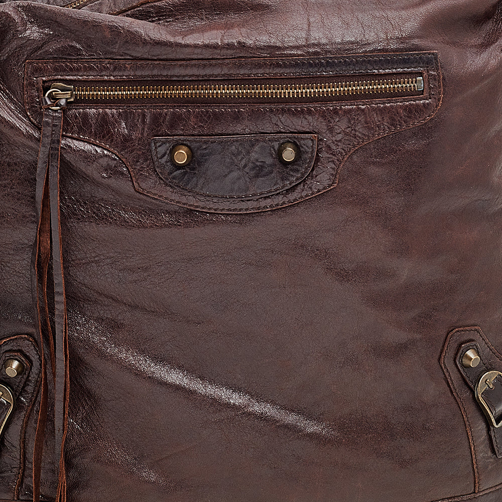 Balenciaga Brown Leather RH Day Bag | Designer Luxury Handbag