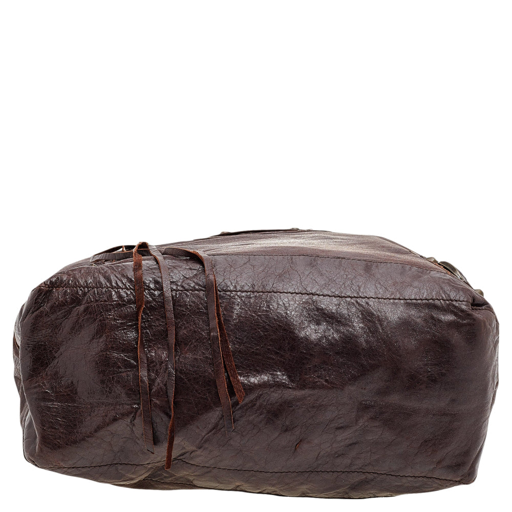 Balenciaga Brown Leather RH Day Bag | Designer Luxury Handbag