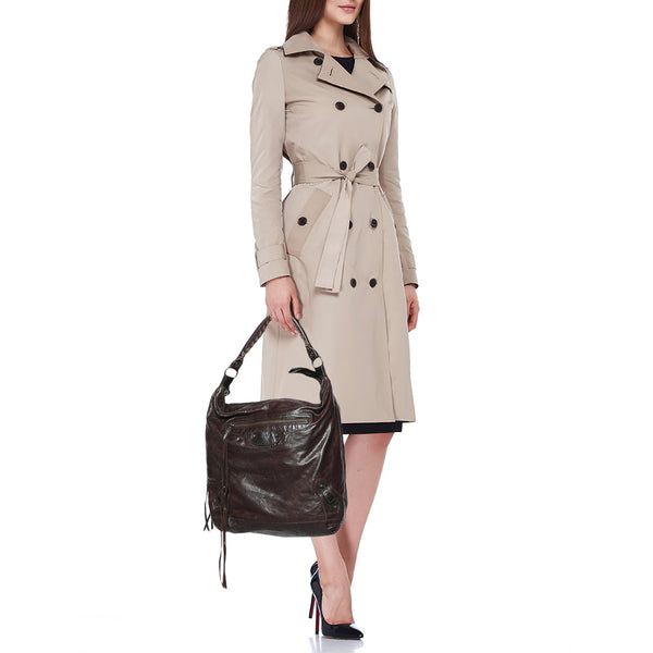 Balenciaga Brown Leather RH Day Bag | Designer Luxury Handbag