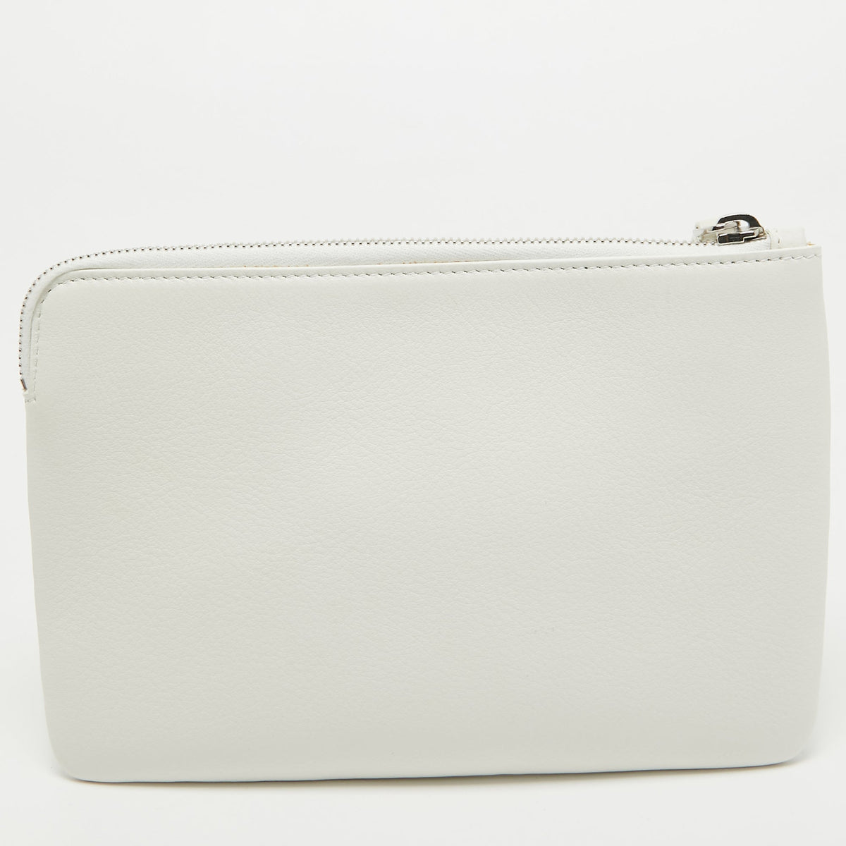 Balenciaga White Leather Zip Pouch | Premium Designer Piece