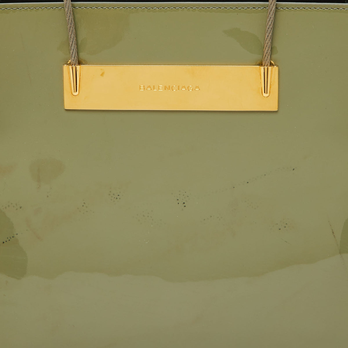 Balenciaga Grey Patent Leather Small Cable Shopper Tote | Premium Designer Piece