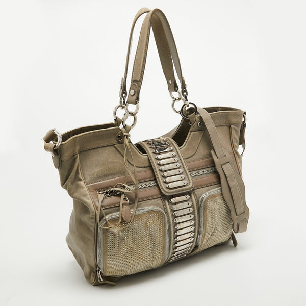 Balenciaga Beige Leather Studded Sac Clous Motorcycle Bag | Designer Luxury Handbag