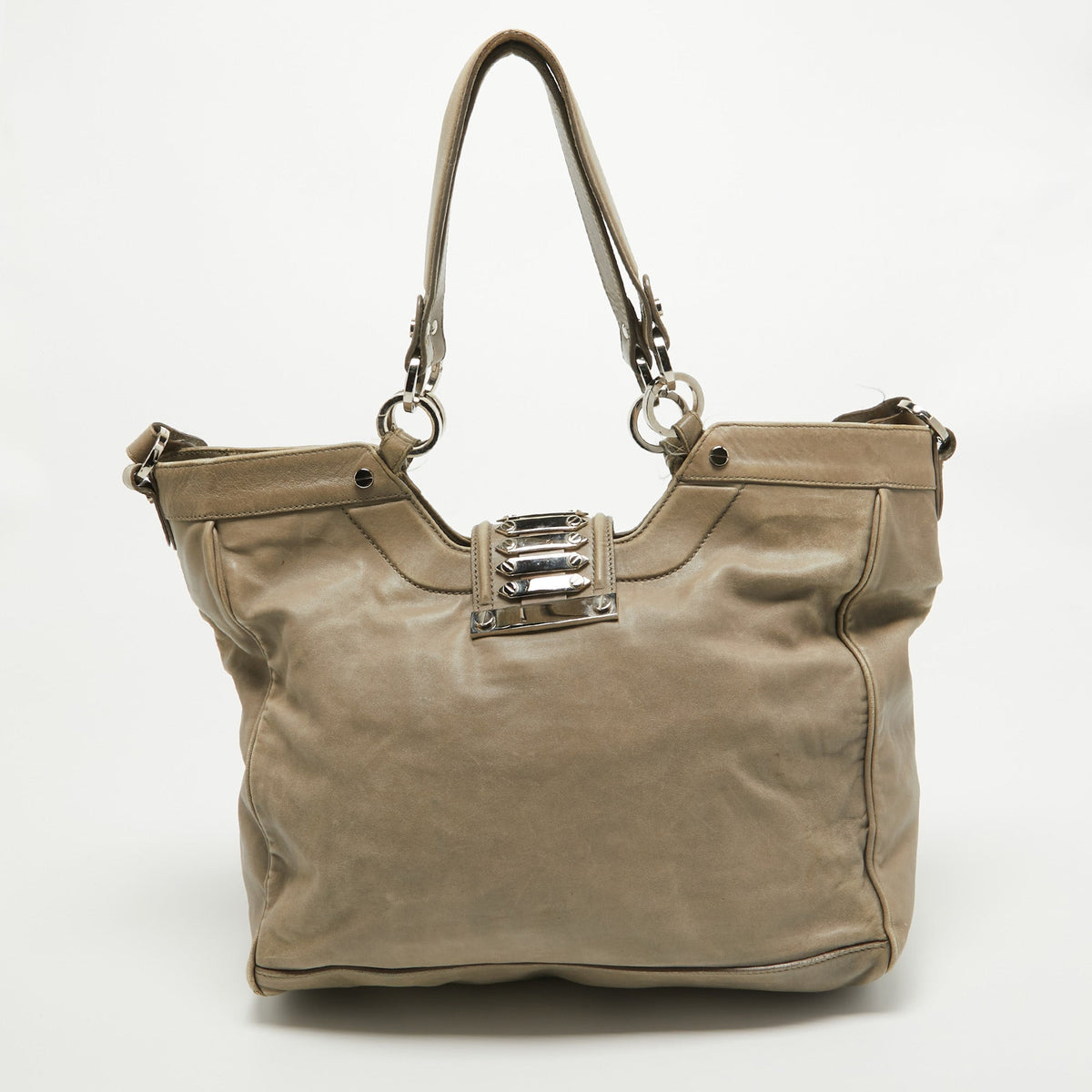 Balenciaga Beige Leather Studded Sac Clous Motorcycle Bag | Designer Luxury Handbag