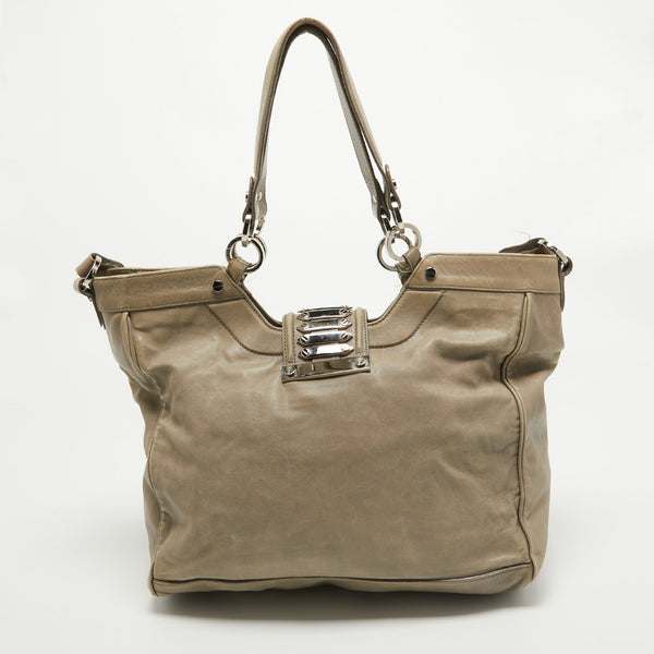 Balenciaga Beige Leather Studded Sac Clous Motorcycle Bag | Designer Luxury Handbag