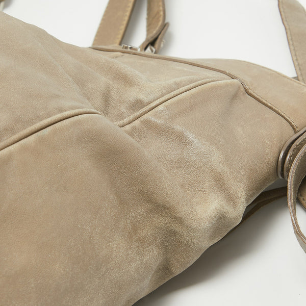 Balenciaga Beige Leather Studded Sac Clous Motorcycle Bag | Designer Luxury Handbag
