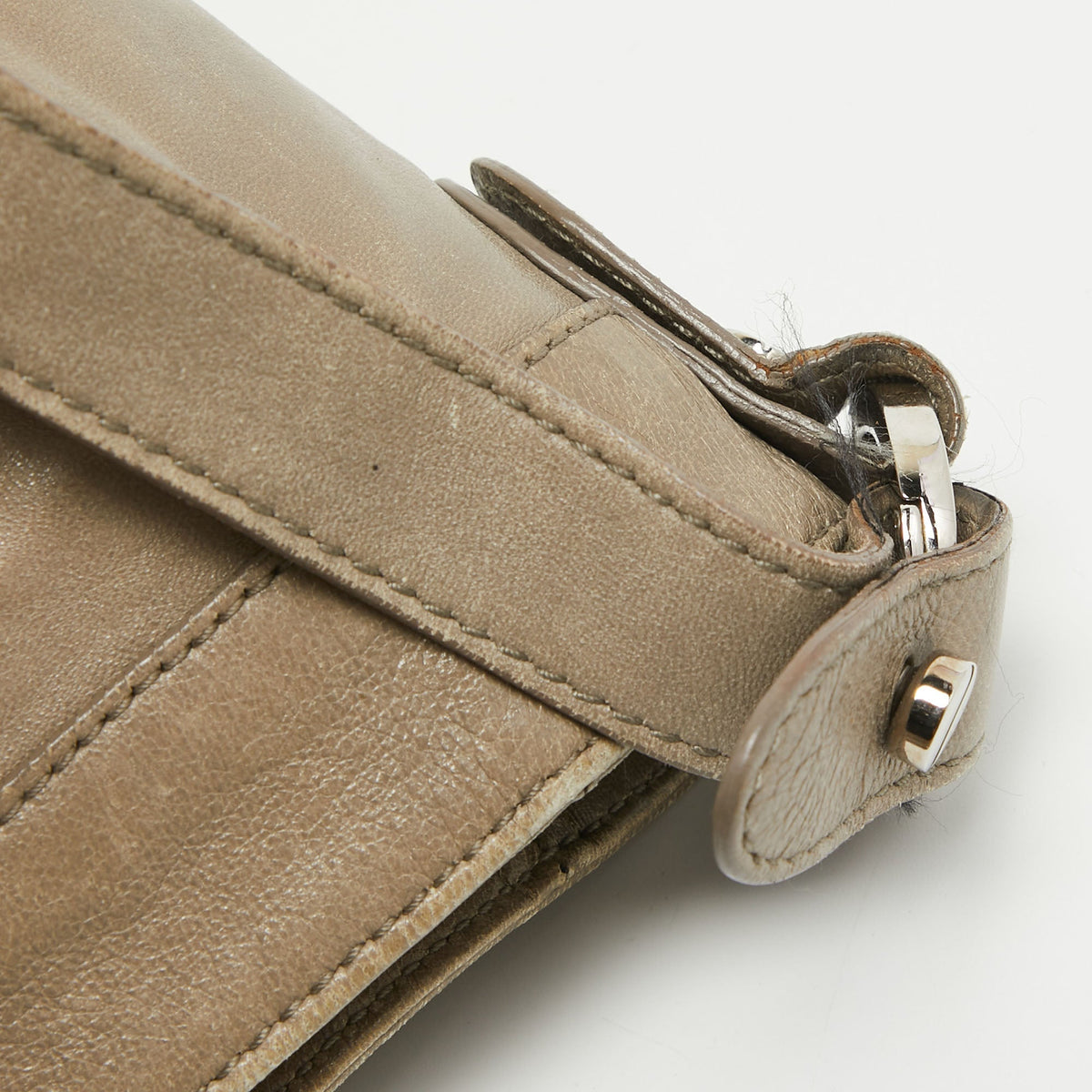 Balenciaga Beige Leather Studded Sac Clous Motorcycle Bag | Designer Luxury Handbag