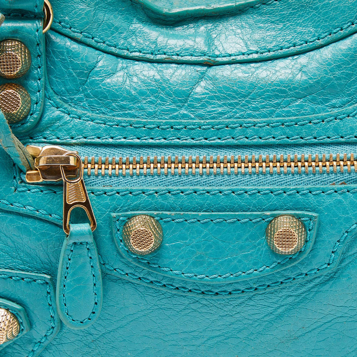 Balenciaga Bleu Tropical Leather Mini Classic City Bag — Designer Leather Handbag
