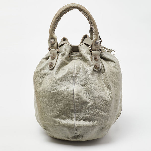 Balenciaga Argent Leather GSH Pompon Hobo | Casual Luxury Hobo Bag