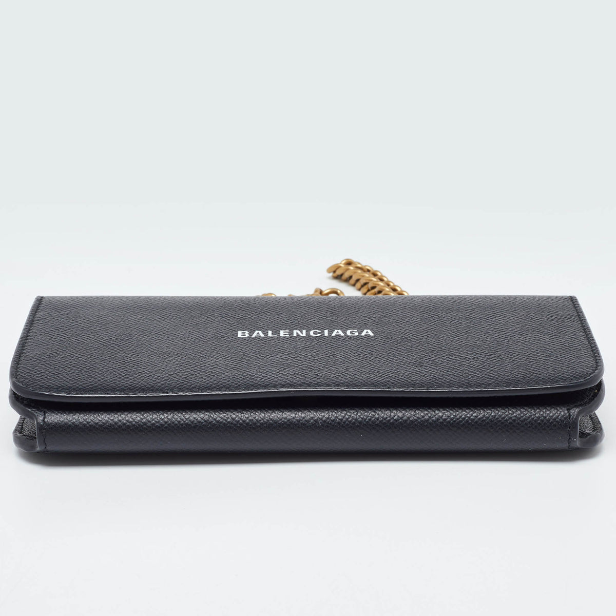 Balenciaga Black Leather Everyday Wallet on Chain — Designer Chain Bag