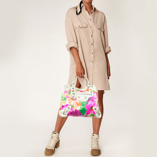 Balenciaga Multicolor Printed Nylon and Leather GSH Brief Bag | Designer Luxury Handbag