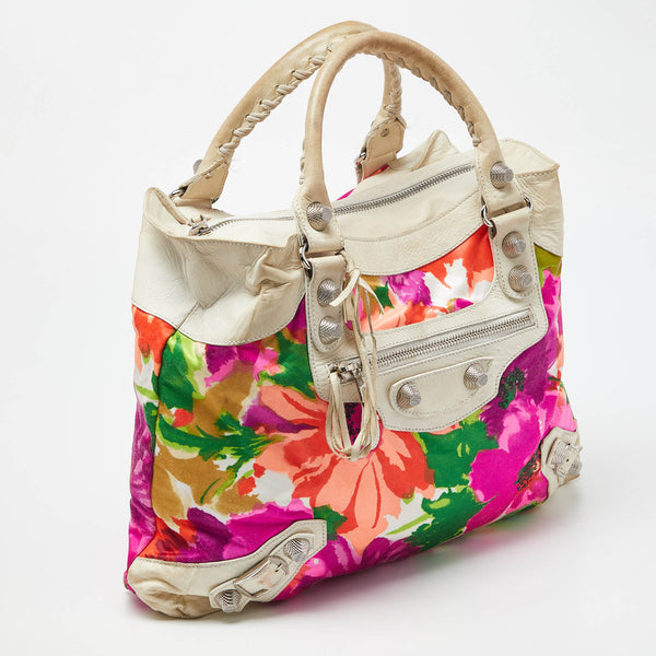 Balenciaga Multicolor Printed Nylon and Leather GSH Brief Bag | Designer Luxury Handbag