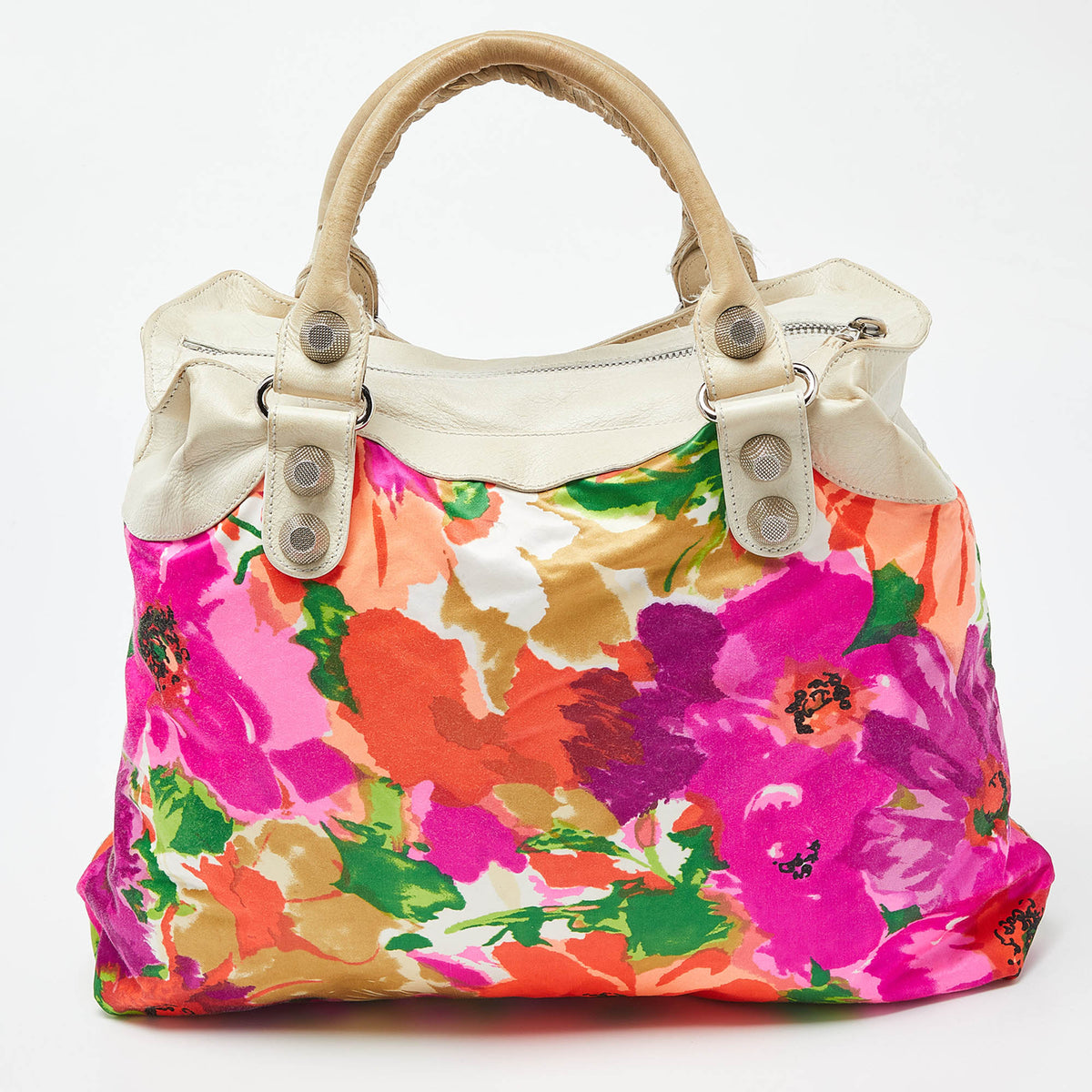 Balenciaga Multicolor Printed Nylon and Leather GSH Brief Bag | Designer Luxury Handbag