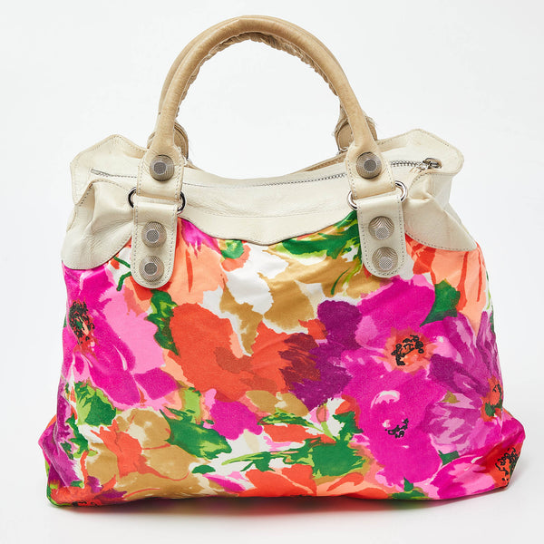 Balenciaga Multicolor Printed Nylon and Leather GSH Brief Bag | Designer Luxury Handbag