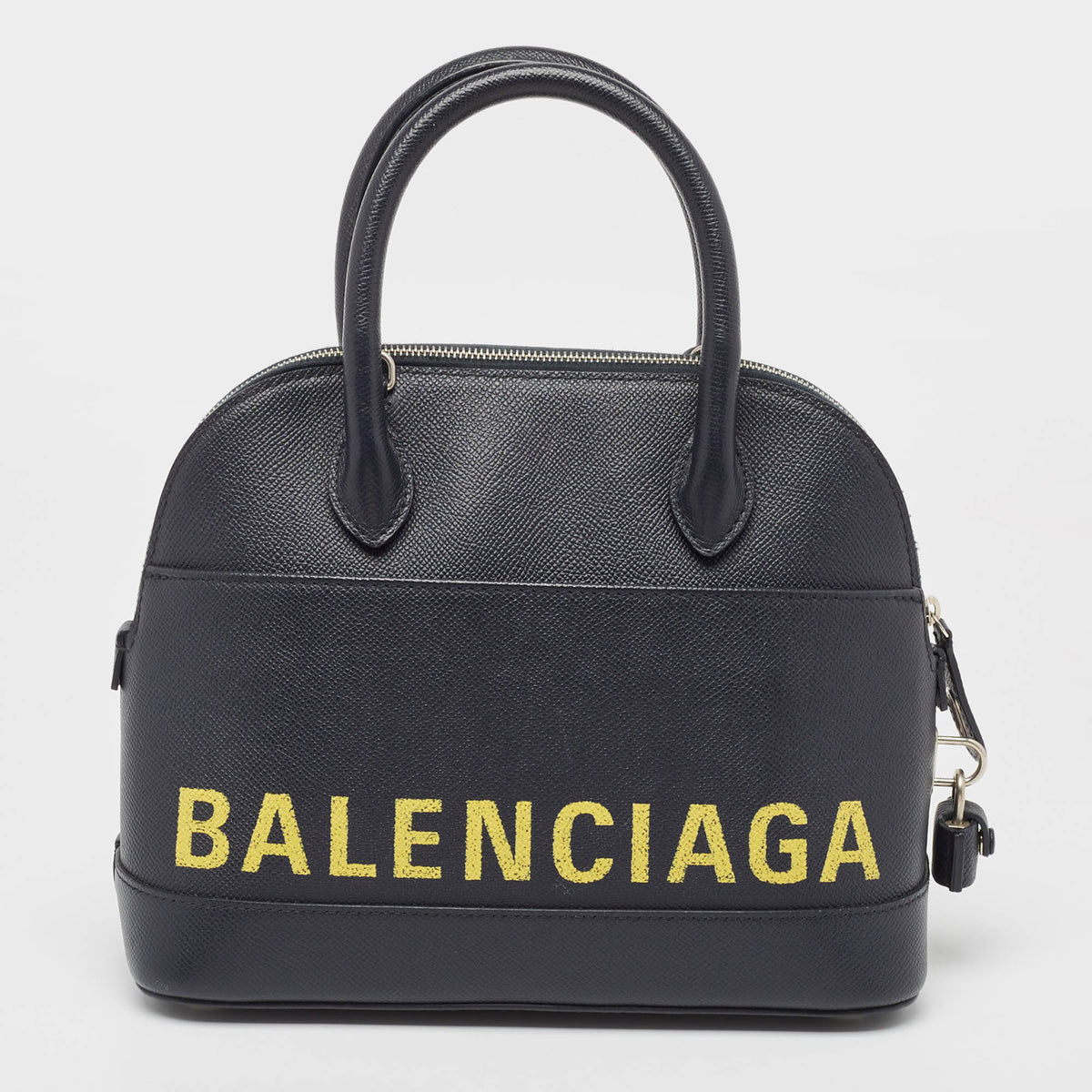 Balenciaga Navy Blue Leather Small Ville Bag | Designer Luxury Handbag