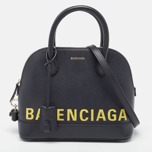 Balenciaga Navy Blue Leather Small Ville Bag | Designer Luxury Handbag