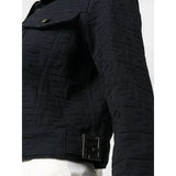 Close-up of Fendi jackets hardware and fine stitching