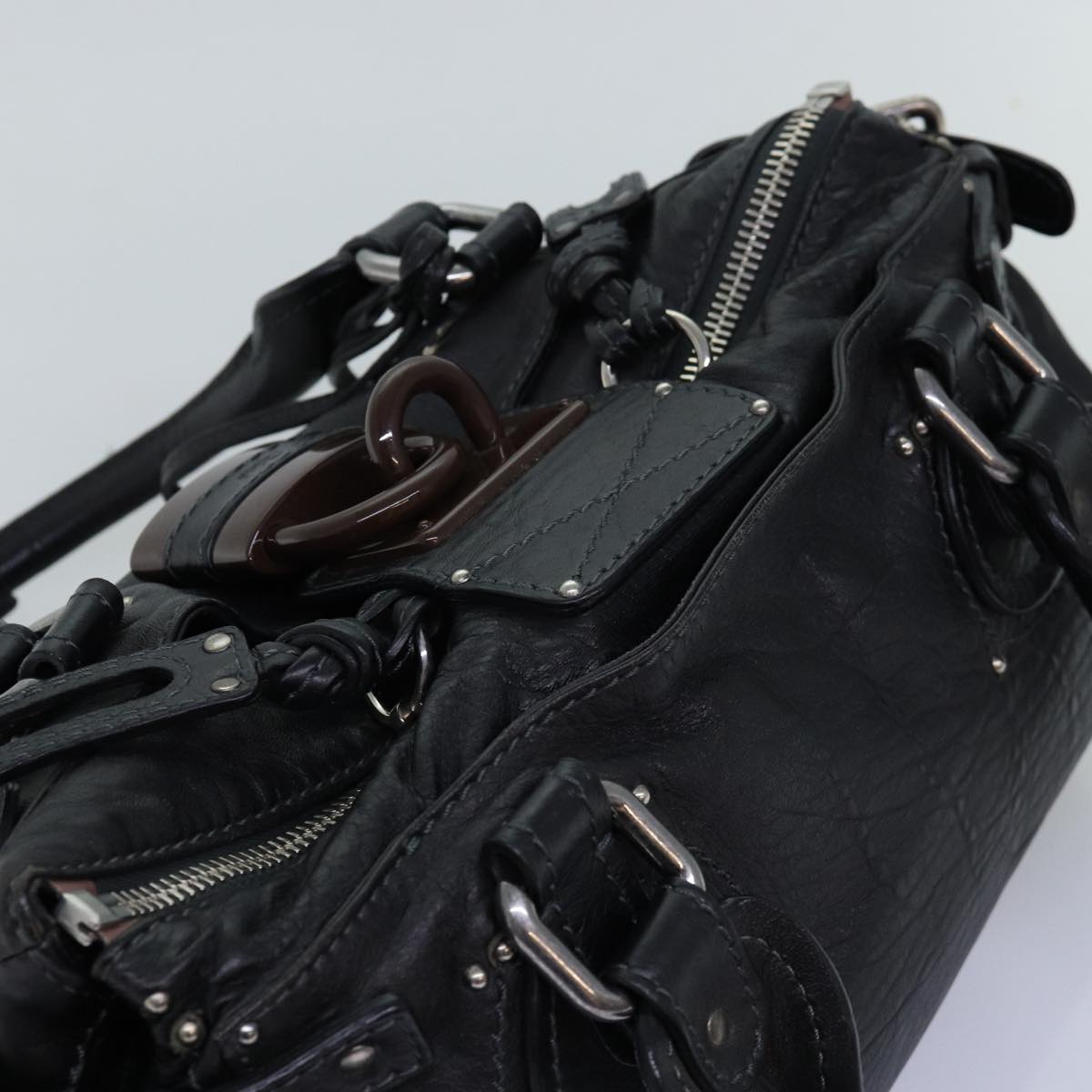 Chloe designer handbag leather closeup detail
