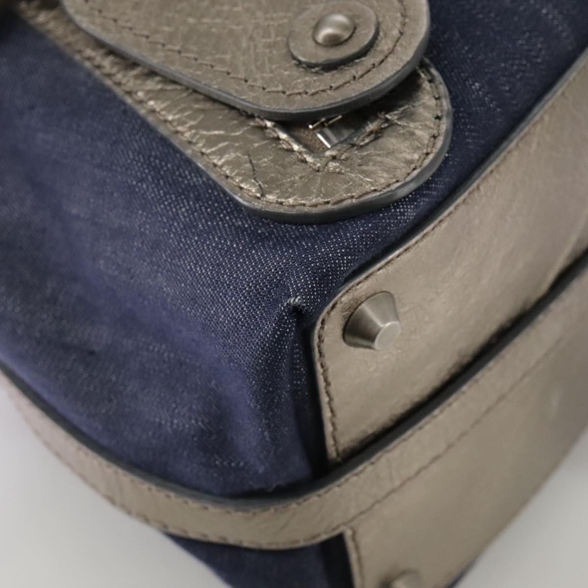 Side view of Chloe handbag Blue premium designer bag