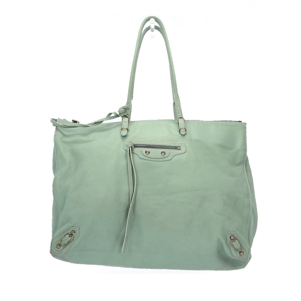 Balenciaga Papier Shoulder Bag in Blue Leather — Designer Shoulder Bag