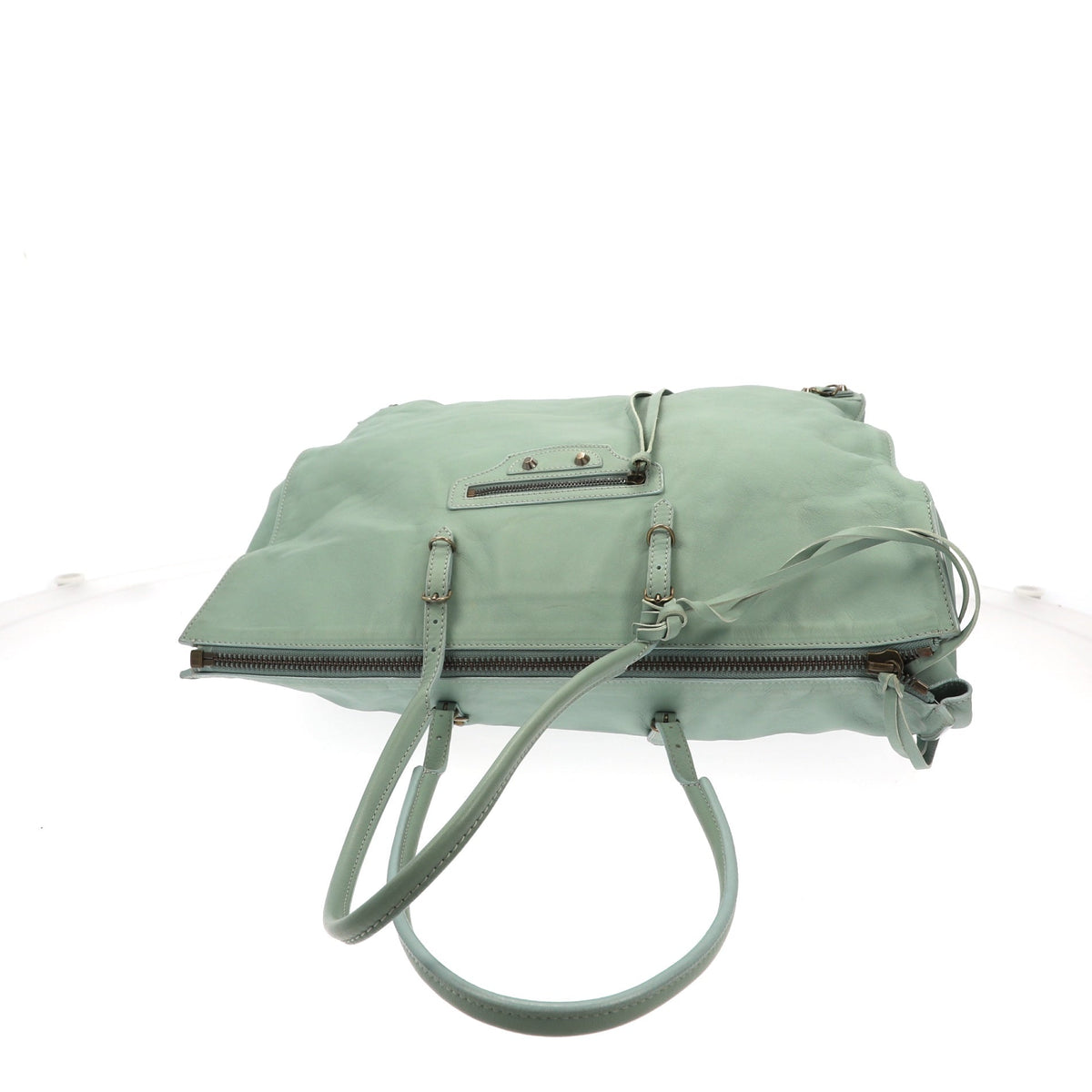 Balenciaga Papier Shoulder Bag in Blue Leather — Designer Shoulder Bag