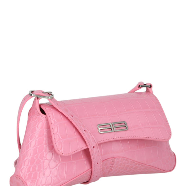 Balenciaga Embossed Croc Shoulder Bag Womens 6956452-108Y-5812 — Designer Shoulder Bag