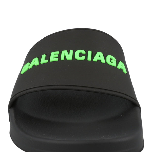 Balenciaga Logo Pool Slides Mens M565547W-1S81-1030 — Designer Logo Pool Slides