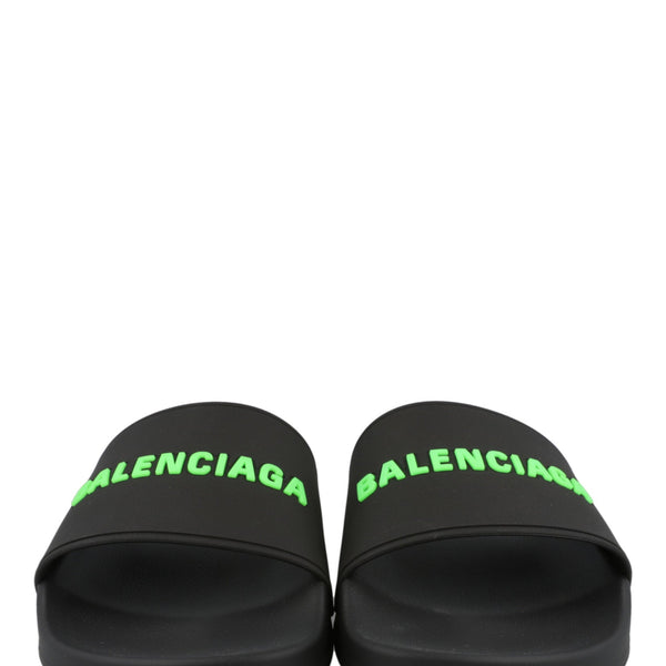 Balenciaga Logo Pool Slides Mens M565547W-1S81-1030 — Designer Logo Pool Slides