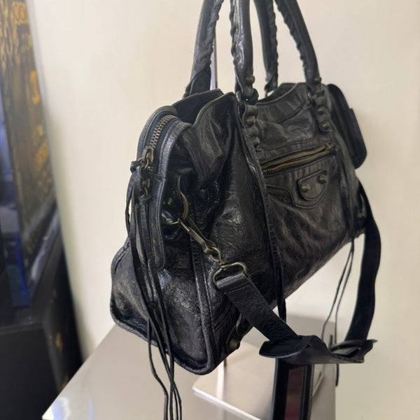 Balenciaga City Black Leather Tote Bag Medium — Premium Leather Tote