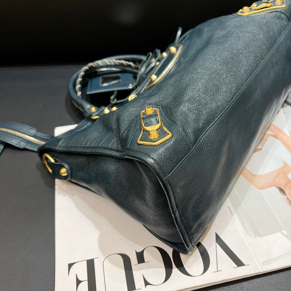 Balenciaga Black Leather Motorcycle Bag Large | Designer Luxury Handbag